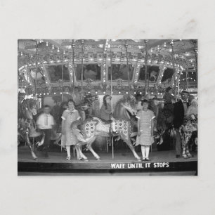 Postal Niños montando carrusel, 1925