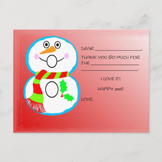 Postal Niños Navidades Gracias Cartas (Anverso)