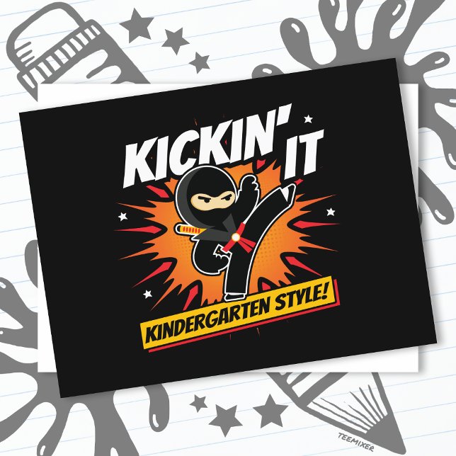 Postal Niños Ninja Kick El Primer Día De Vuelta A La Escu (Subido por el creador)