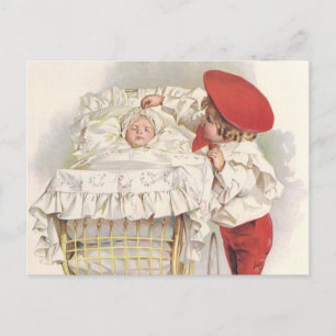 Postal Niños, niños y bebés victorianos de época en Pram