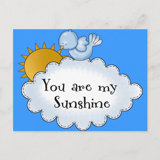 Postal Niños Pájaro Sol Eres Mi Sol (Anverso)