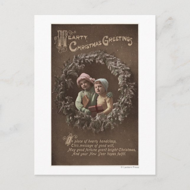 Postal Niños pequeños en armería (Anverso)