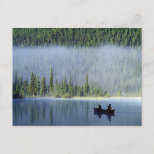 Postal Niños pescando en el lago Waterfowl, Banff Nationa