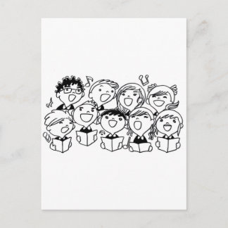 Postal Niños que cantan con alegría