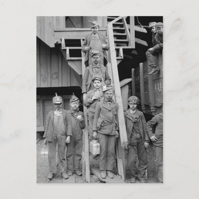 Postal Niños rompedores de carbón, 1900 (Anverso)