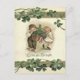 Postal Niños Shamrock Erin Go Bragh