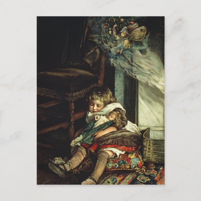 Postal Niños soñando con juguetes (Anverso)