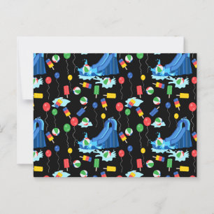 Postal Niños Tobogán de Agua Diversión Verano Niño y Niña