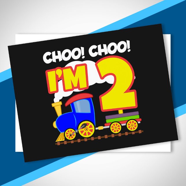 Postal Niños Tren Choo Choo 2do Cumpleaños Choo Choo Teng (Subido por el creador)