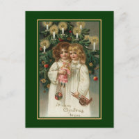 Niños victorianos de Navidad vintage
