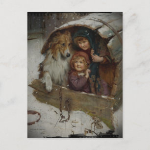 Postal Niños victorianos en Doghouse