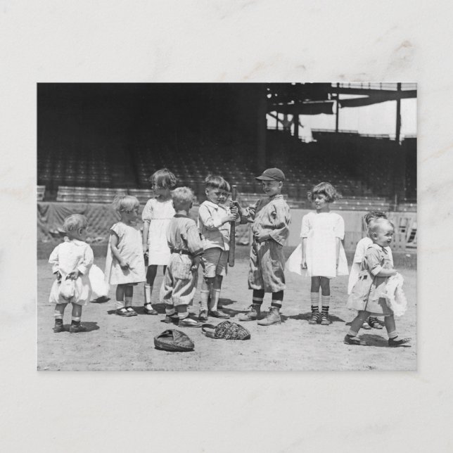 Postal Niños y béisbol, a principios del siglo XX (Anverso)