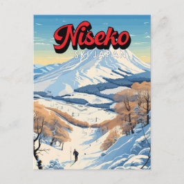 Postal Niseko Hokkaido Japón Vintage de viajes de inviern