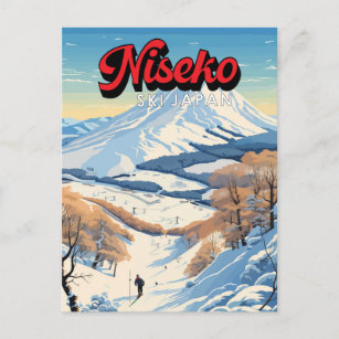 Postal Niseko Hokkaido Japón Vintage de viajes de inviern