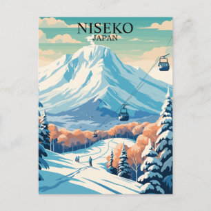 Postal Niseko, Japón: Esquí Viaje Vintage