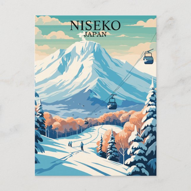 Postal Niseko, Japón: Viaje al esquí (Anverso)