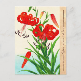Postal Nishimura Hodo Tiger Lilies shin hanga flores