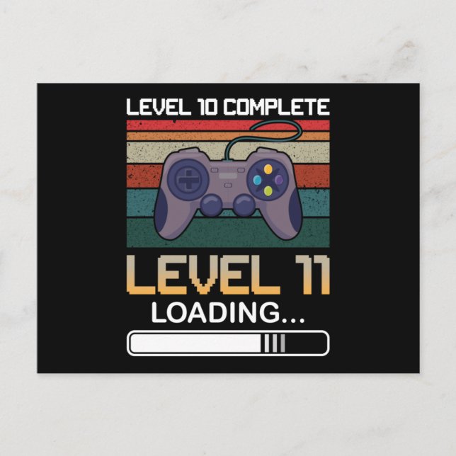 Postal Nivel 10 Completo Nivel 11 | Videojuego de Cumplea (Anverso)