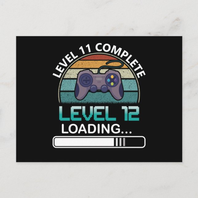 Postal Nivel 11 Completo Nivel 12 | Videojuego de Cumplea (Anverso)