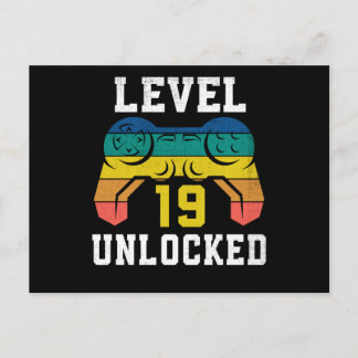 Postal Nivel 19 Desbloqueado, Cumpleaños 19 de Gamer Angu