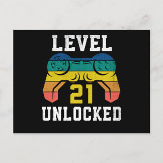 Postal Nivel 21 Desbloqueado, Cumpleaños 21 de Gamer Afli