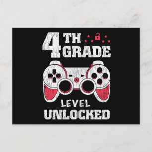 Postal Nivel de 4to Grado Desbloqueado Gamer Regreso a la