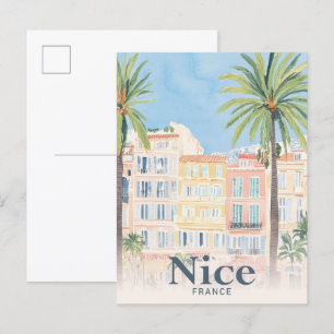 Postal Niza Francia: Viajes de pintura acuática