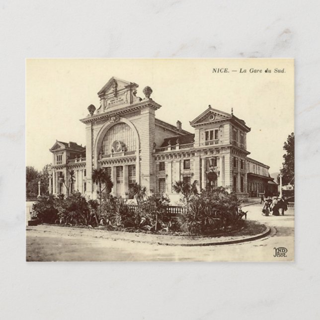 Postal Niza - La Gare du Sud (Anverso)