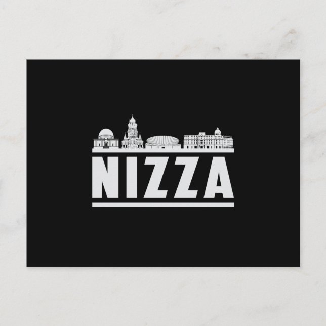 Postal Nizza City Skyline Cityscape Trip Idea divertida d (Anverso)