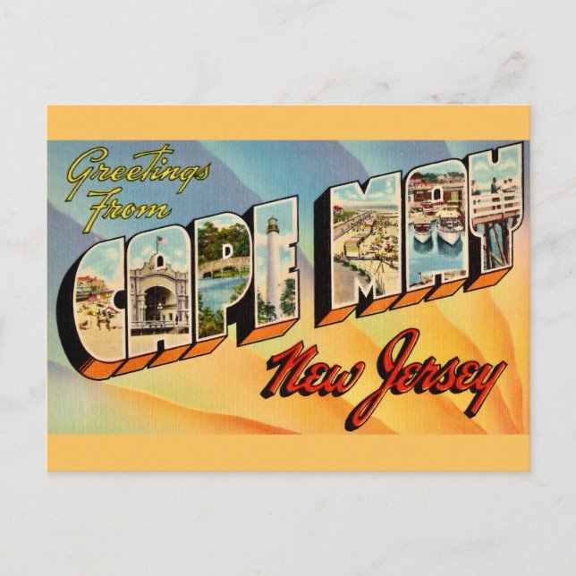 Postal NJ de Retro Cape May (Anverso)