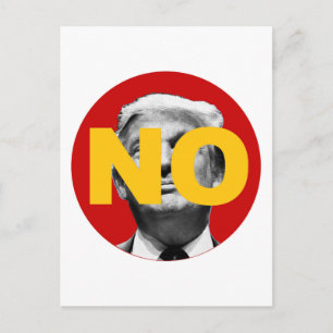 Postal No a Trump (rojo y amarillo)