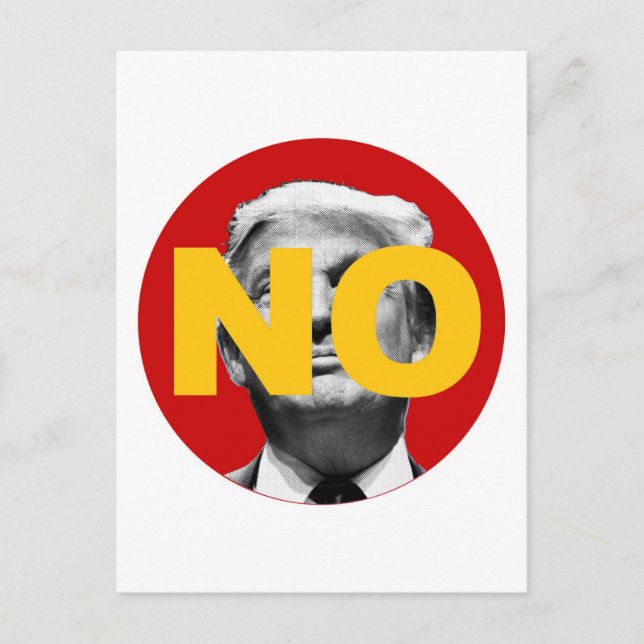 Postal No a Trump (rojo y amarillo) (Anverso)