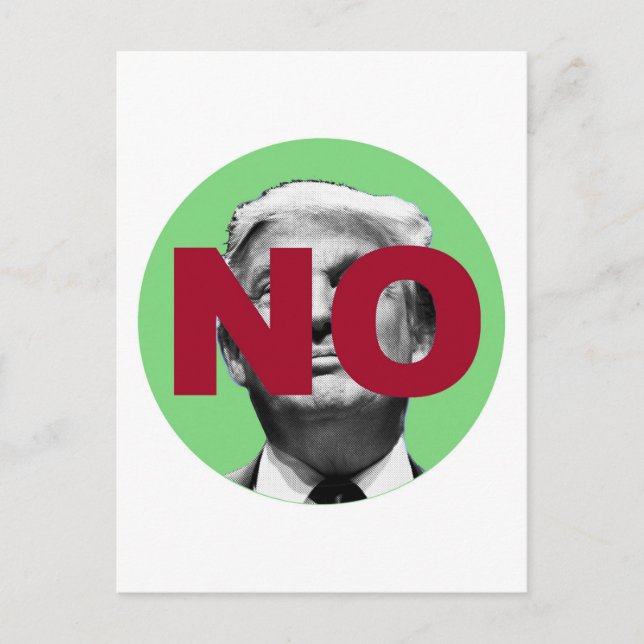 Postal No a Trump (verde y rojo) (Anverso)