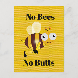 Postal No abejas No Butts Postcard