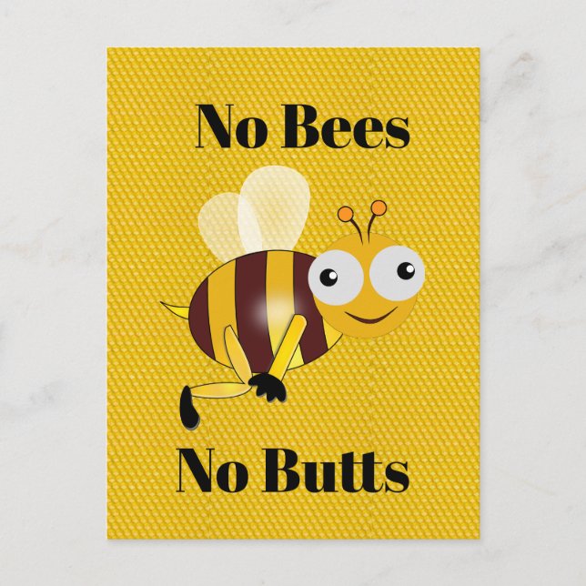 Postal No abejas No Butts Postcard (Anverso)