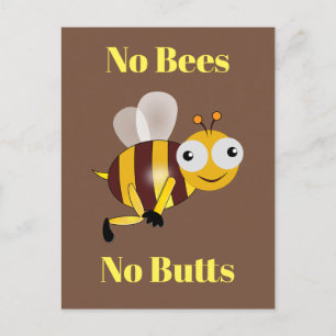 Postal No abejas No Butts Postcard