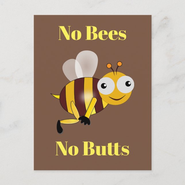 Postal No abejas No Butts Postcard (Anverso)