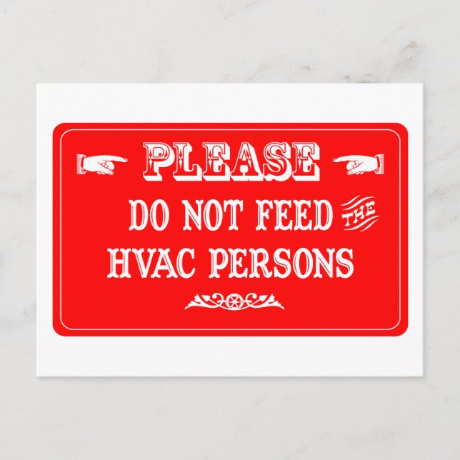 Postal No alimentar a las personas del HVAC (Anverso)