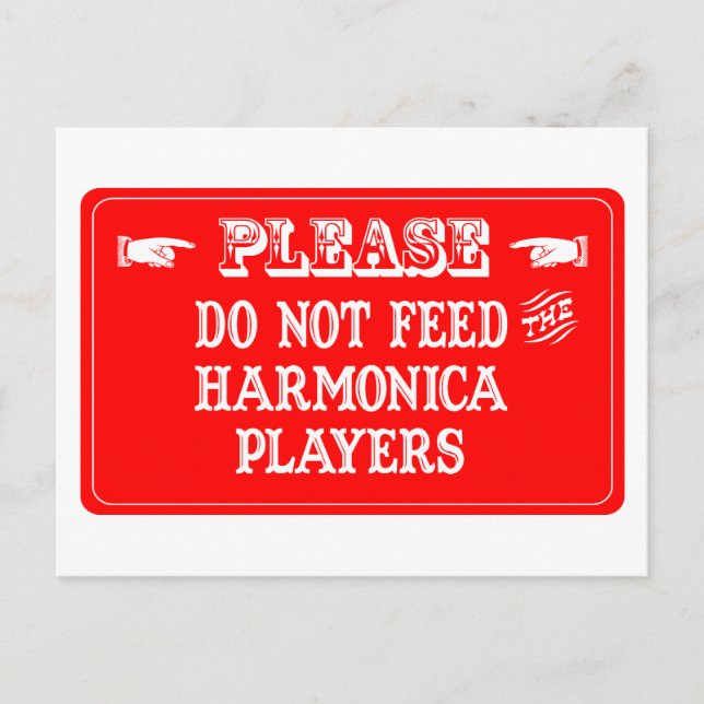 Postal No Alimentar A Los Jugadores De Harmonica (Anverso)