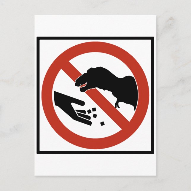 Postal No alimentar el T-Rex (Anverso)