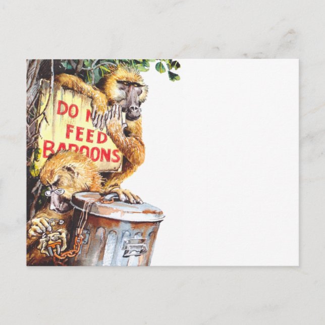 Postal No alimente a baboon (Anverso)