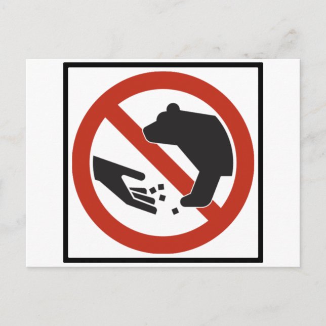 Postal No alimente el Rótulo de la autopista de los osos (Anverso)