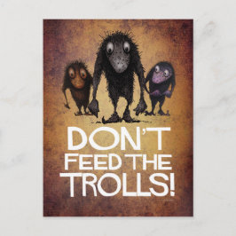 Postal ¡No alimentes a los trolls! - Gracioso Monster Tro