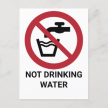 No beber agua, Rótulo de prohibición