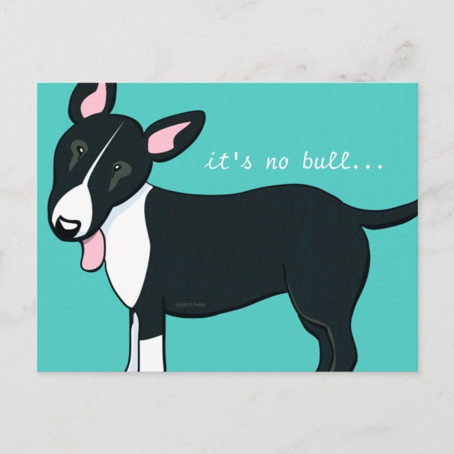 Postal No Bull Funny Personalizado de Bull Terrier (Anverso)