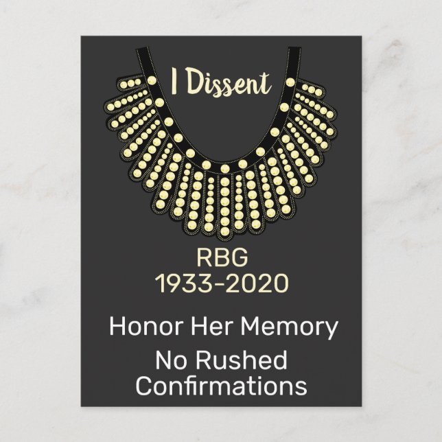 Postal No Confirmo RBG No Rushed Confirmations (Anverso)