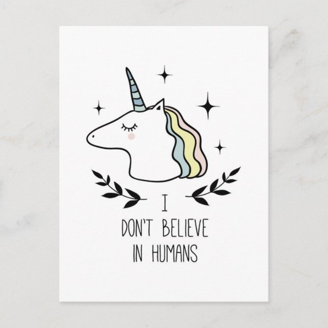 Postal No creo en los seres humanos (Anverso)