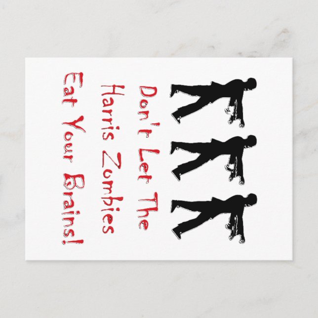Postal ¡No dejes que los Harris Zombies se comieran el ce (Anverso)