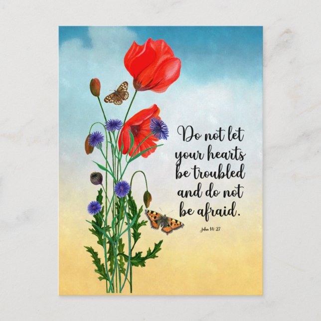 Postal No dejes que tus corazones se molesten (Anverso)