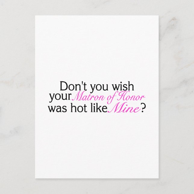 Postal No Desearías Que Tu Matrón De Honor Estuviera Cali (Anverso)